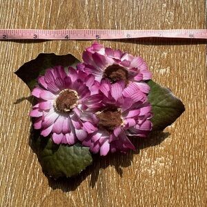 Pink Purple Triple Floral Hair Clip